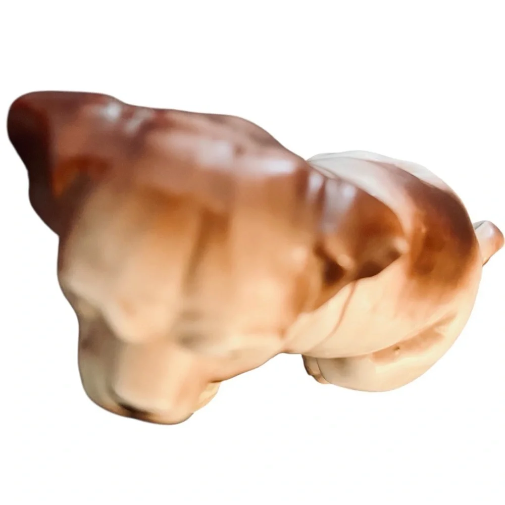 Antique Victorian Bull Dog Mantle Figurine Ceramic Statue Gold Gilt Bell Collar